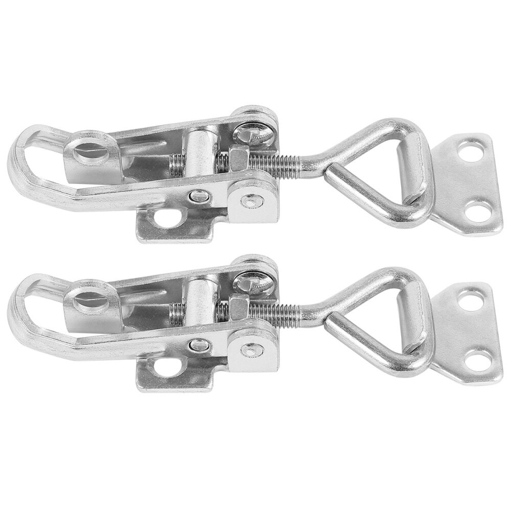 2PCS Adjustable Toggle Catch Galvanized Latch Lock Durable Clamp Hasp home storage hooks: Default Title