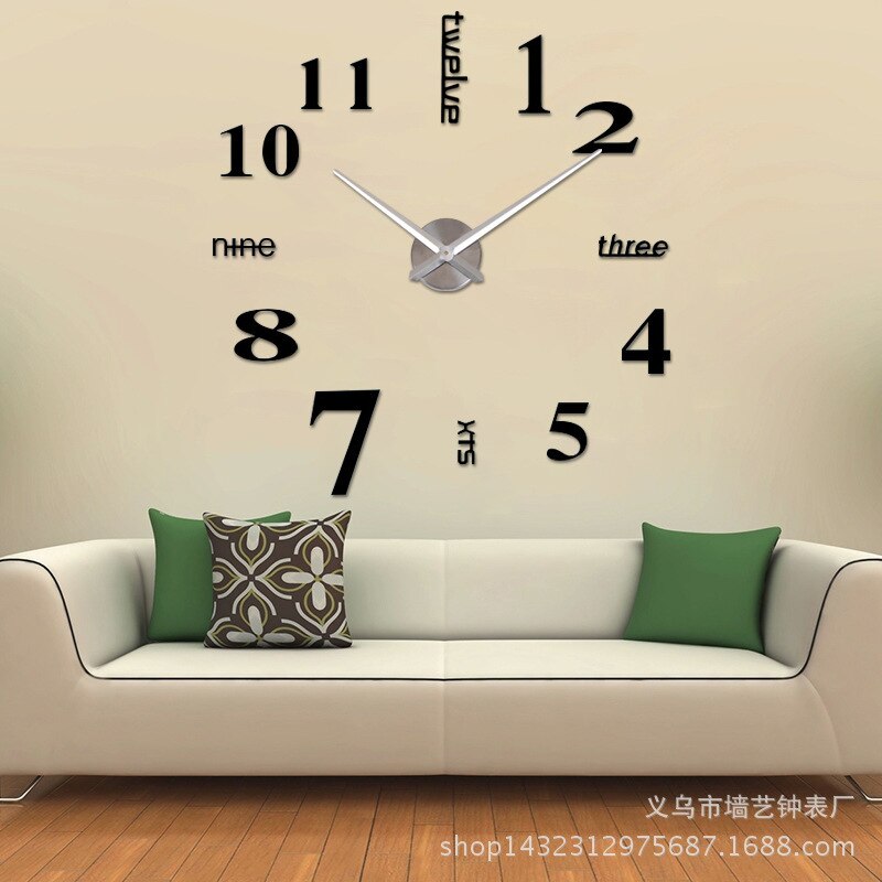 Medium Size Acrylic Wall Clock DIY Mirror Wall Clock Bedroom Wall Stickers DIY with Numbers Clock Sticken on the Wall