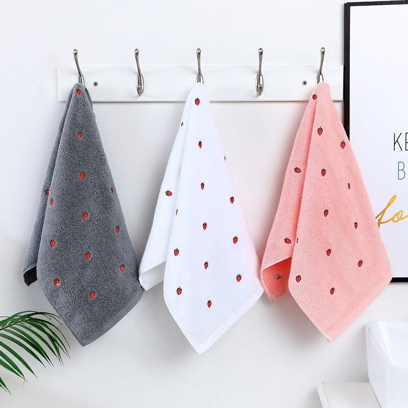 Serviette de toilette en coton brodée pour le visage, serviette de bain confortable en coton, pour adulte et enfant, gant de toilette pour les mains, serviettes de salle de bain 34 x 74cm 1pc