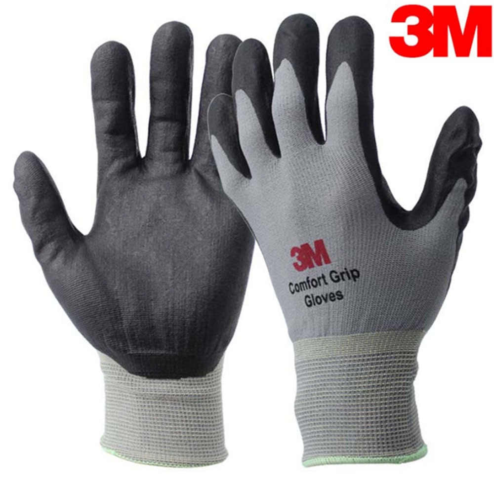 3M Work Gloves Comfort Grip Safety Glove Nitrile Rubber Protective Gloves Cut Resistance Stretch Fit Durable Coated Anti Cut