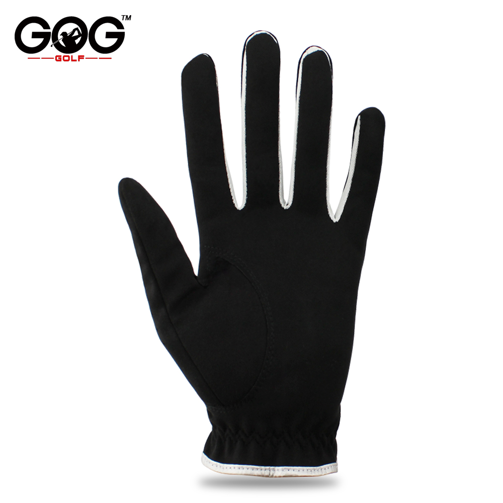 6 stk gog golfhandsker til mænd åndbar sort blødt stof golfhandske båret på venstre hånd