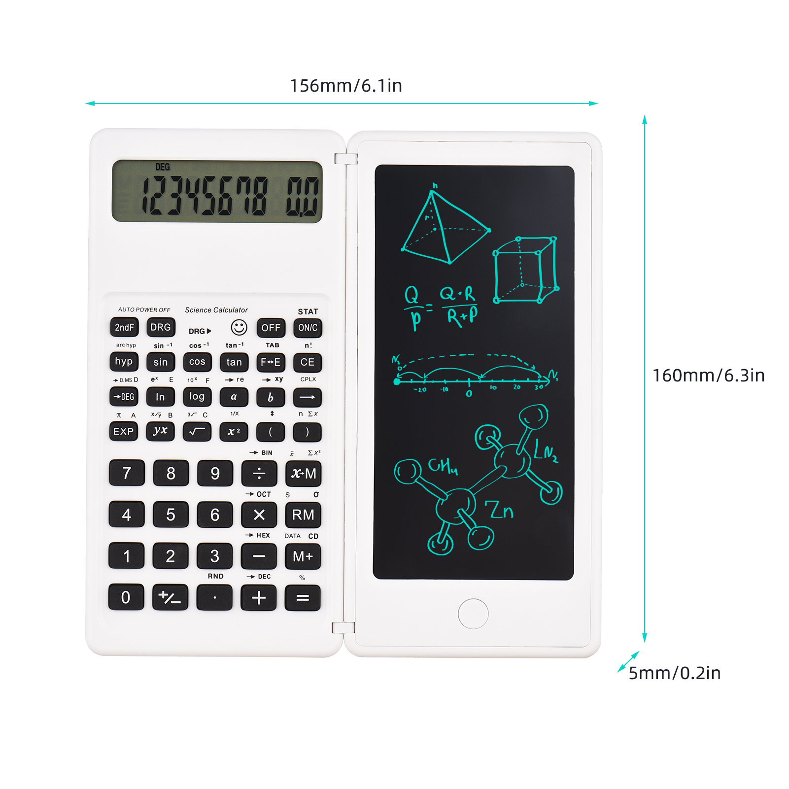 Calculator with LCD Writing Tablet Desktop Calculators 10 Digits Display with Stylus Erase Button Thin and Foldable