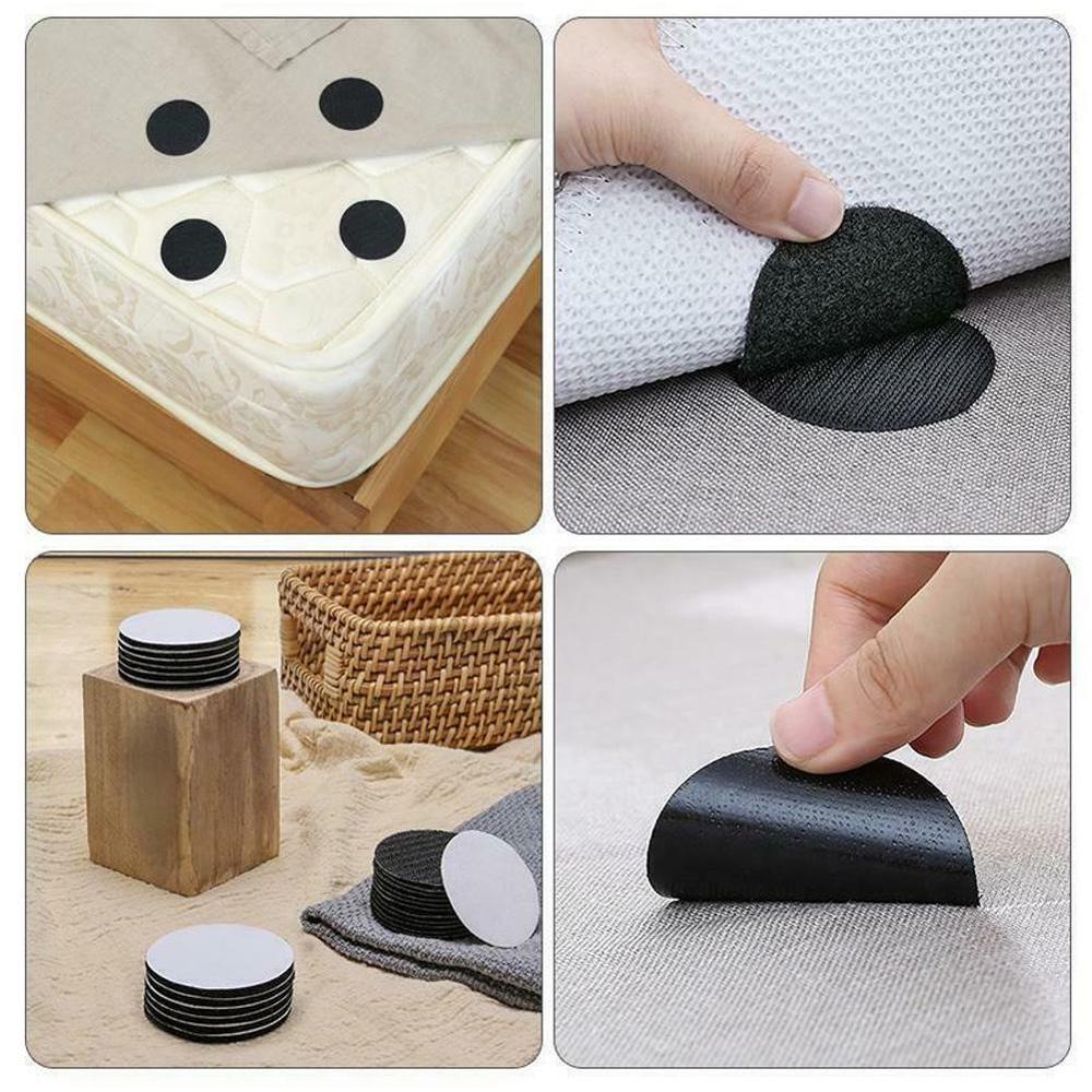 5 Pairs Carpet Sticky Pads Rug fixing glue Anchors Mounting Non-Slip Adhesive Carpet Loop Fabric Hook Tape and N9P5