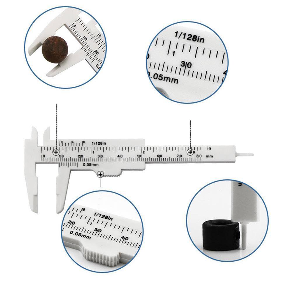 80mm Mini manual measurement Plastic Sliding Vernier Caliper Gauge Measure Tool Ruler Micrometer