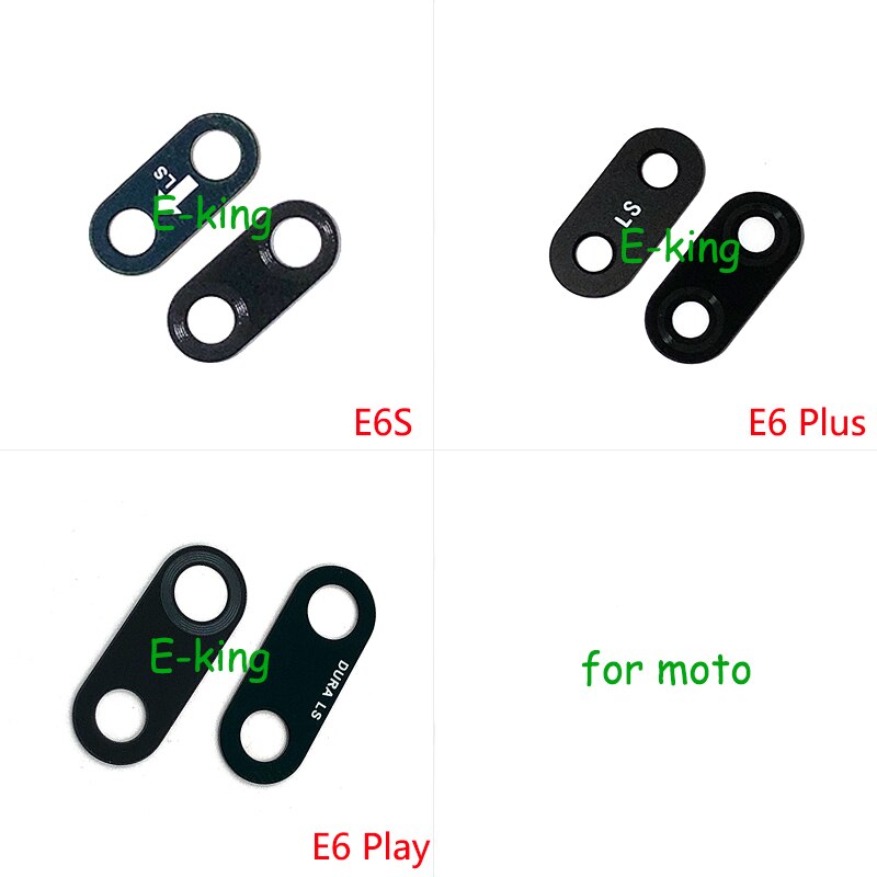 10Pcs Voor Motorola Moto E6S E6 E7 Plus Spelen Achter Terug Camera Glazen Lens Met Sticker Tape Adhesive