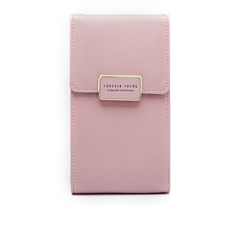 Koreaanse versie stevige damestas crossbody tassen schoudertas dames leren mobiele telefoon tas dames messenger bags pakket: Roze