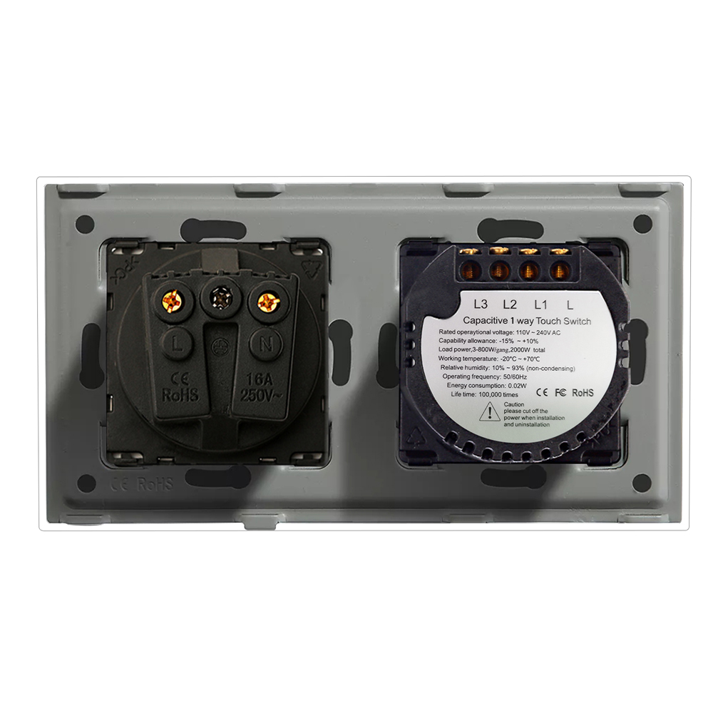 Bingoelec ZigBee Touch Switches 1/2/3Gang Smart Light Switch Google Alexa App Control with EU Standard Wall Socket