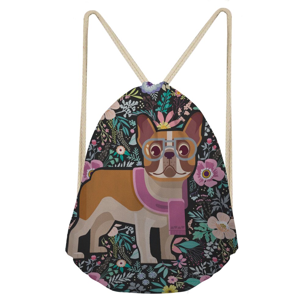 Forudesigns schattige 3d- honden border collie print mini rugzak dames trekkoordtas schooltassen voor tienermeisjes cinch sack sac a dos: T1049 z 3