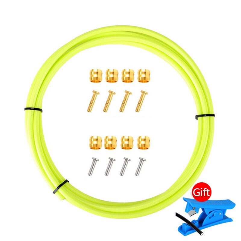 MTB 2.5m przewód hamulcowy rowerowy 5mm nylon Mountian rower tarcza hydrauliczna rura olejowa wąż rurowy BH59/BH90 igła olejowa T głowica: zielony zestaw