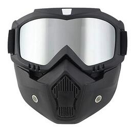 Motorrad Brille Maske Abnehmbare Stil Schützen Polsterung Helm Sonnenbrille, Straße Reiten UV Motorrad Gläser Transparen: Silber- plattiert