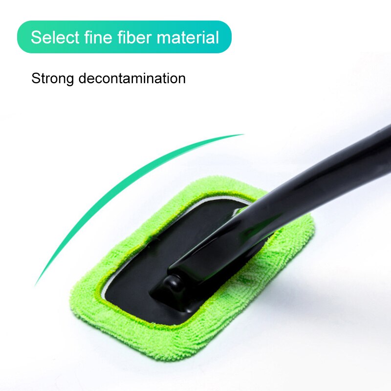 Window Windshield Cleaning Tool Microfiber Cloth Car Cleanser Brush with Detachable Handle Auto Inside Glass Wiper L5