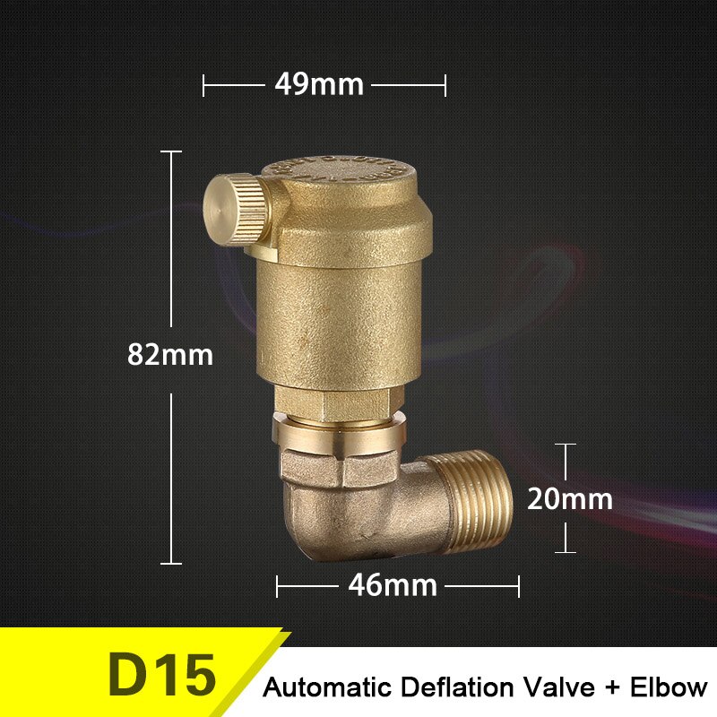 Brass Automatic Deflation Valve for Household water heating pipes Vent valve vertical/Elbow DN15/20/25 Floor Heating Systems: Elbow DN15