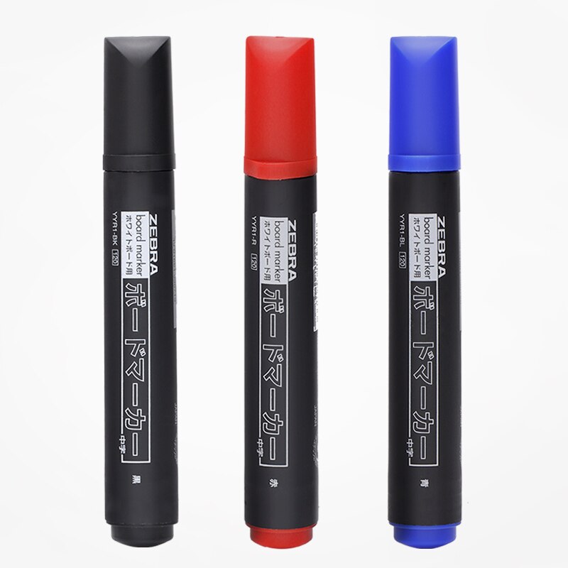 1 peça zebra 2.5mm caneta marcador apagável 1 peça escola quadro branco seco apagar marcadores azul preto vermelho material de escritório/yyr2