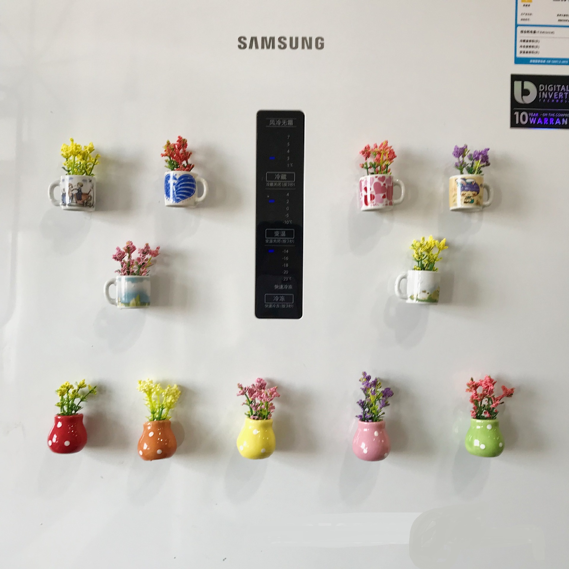 Ceramics Refrigerator Magnet Sticker Flower Vase Fridge Magnets Refrigerator Magnets Home Decor Mini Bonsai Plant Fridge Magnets