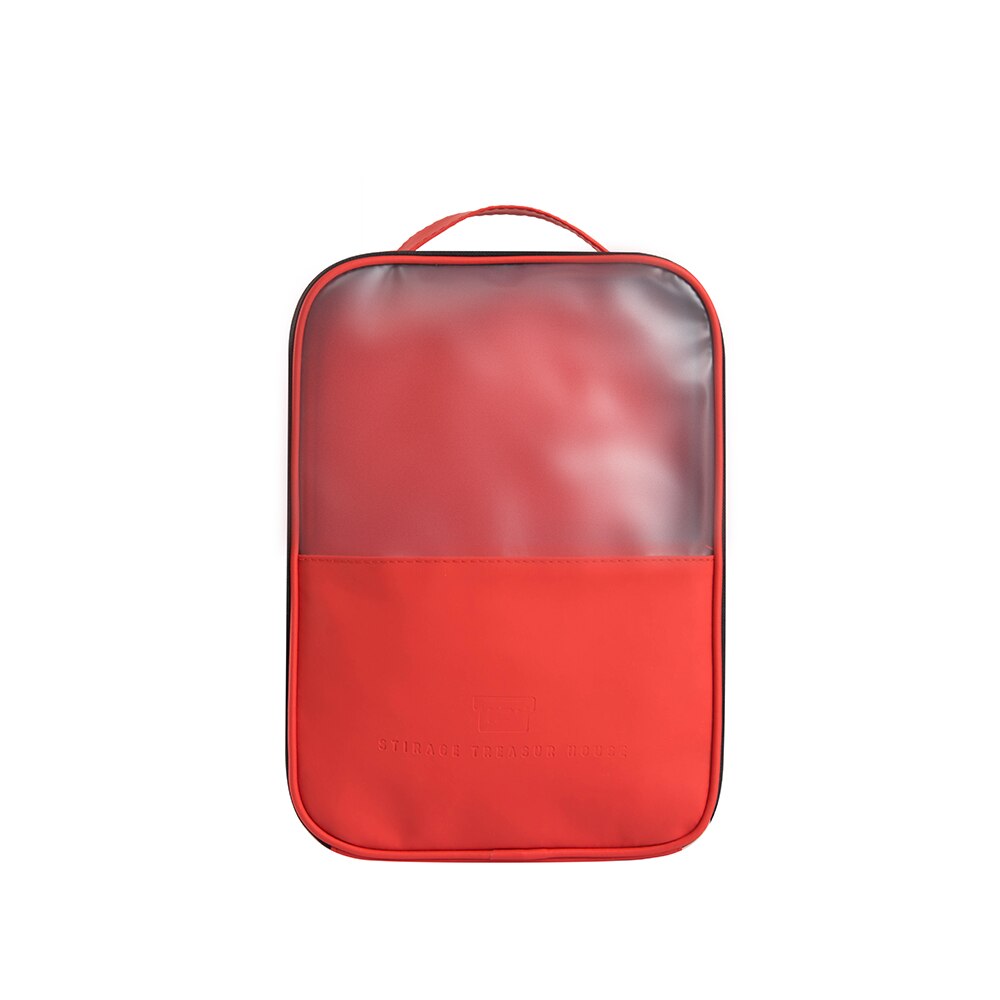 Moda à prova dwaterproof água pu sapatos saco bolsa de armazenamento bolsa de viagem portátil tote sapatos organizador orting bolsa acessórios de viagem: Faro Red