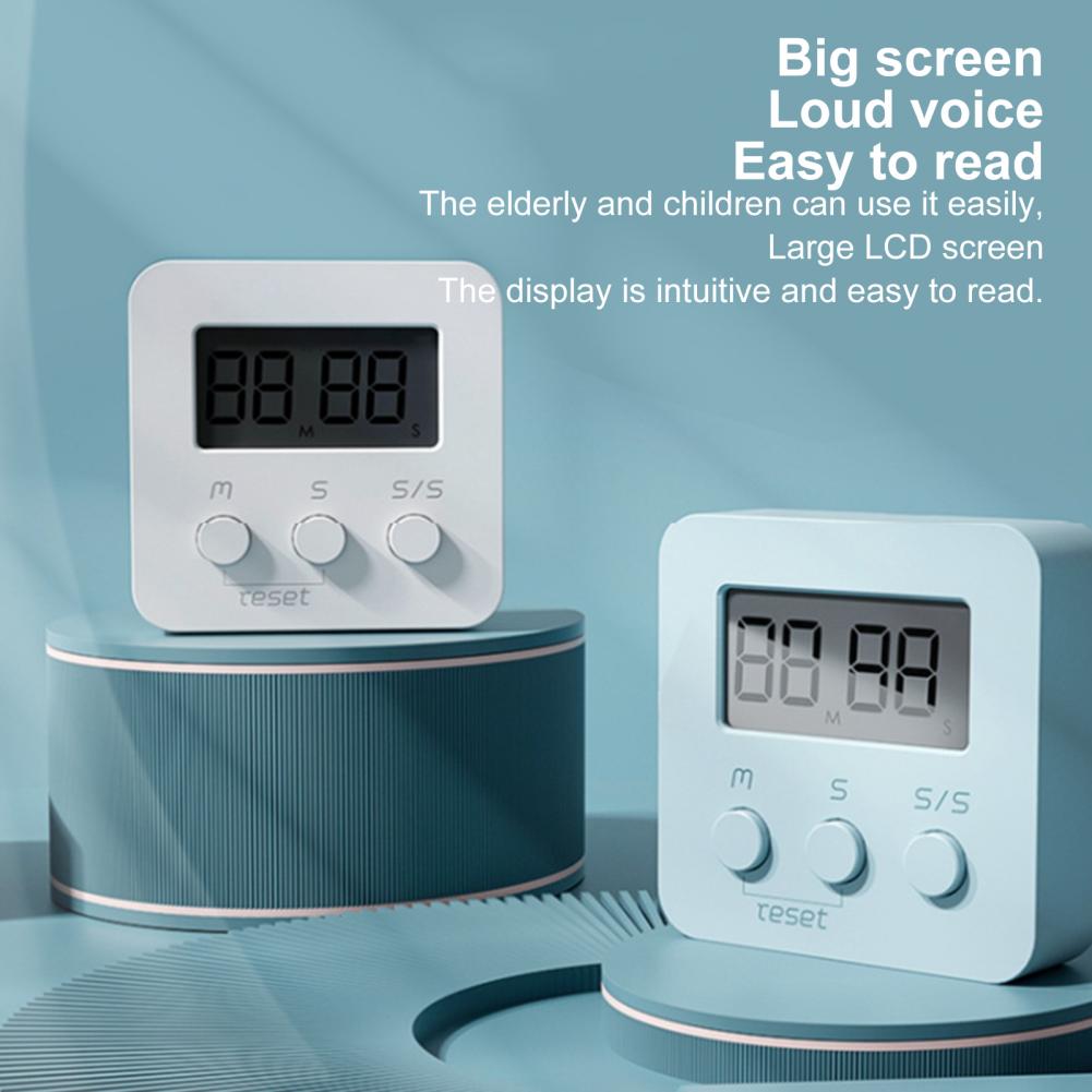 Study Timer Simple Operation Long Battery Life ABS Sound Reminder Alarm Practical Cooking Timer Alarm Clock for Household 