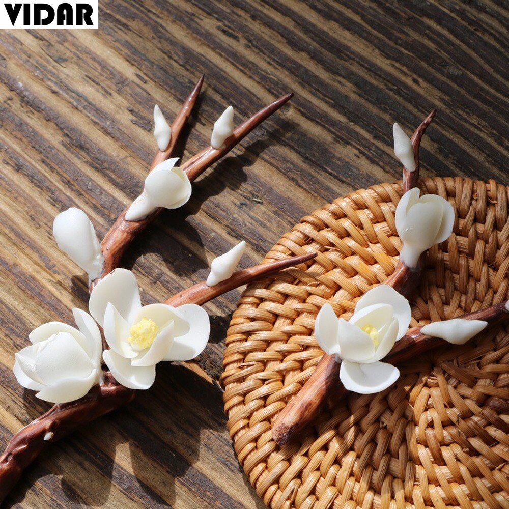 VIDAR-rama de flor de ciruelo de cerámica hecha a mano, accesorios creativos de decoración para Ceremonia de té, adornos Zen