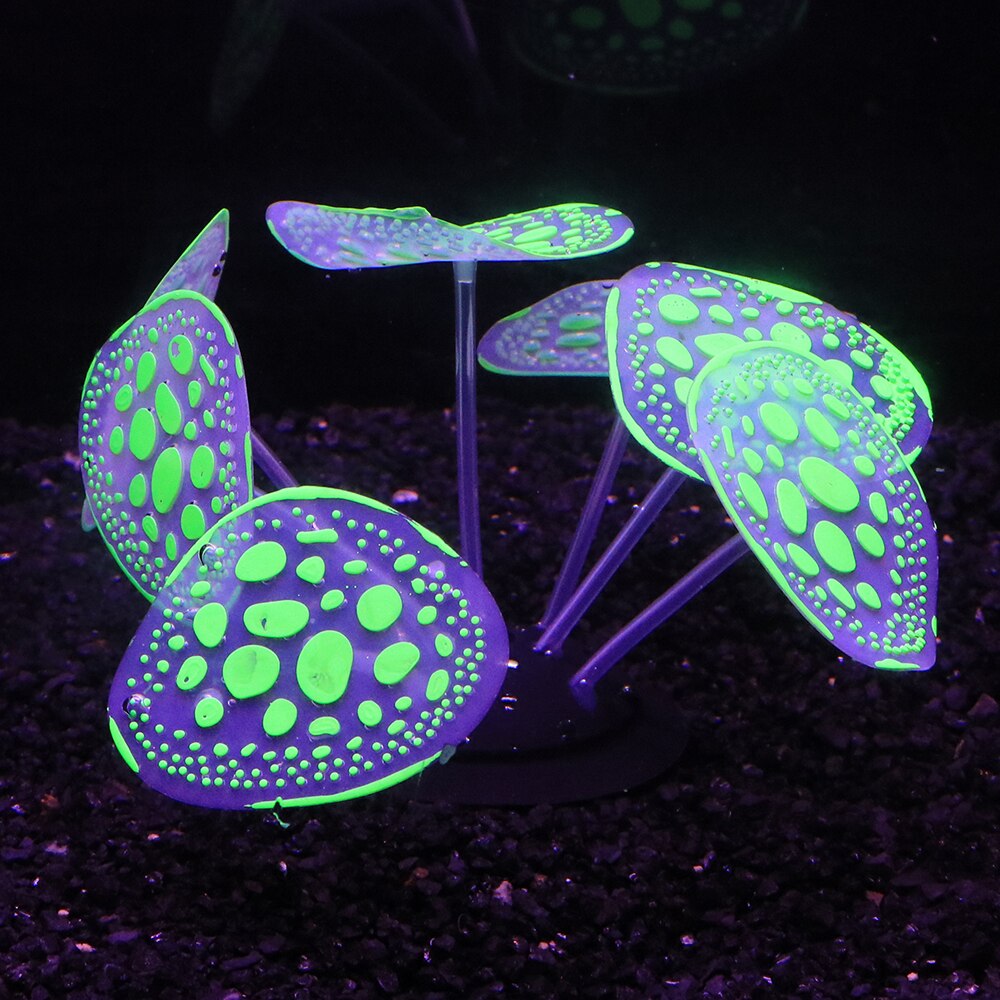 Silikone glødende kunstig akvarium akvarium koralplanter undervandslandskab ornament akvarium akvarium indretning tilbehør  d3: Grøn
