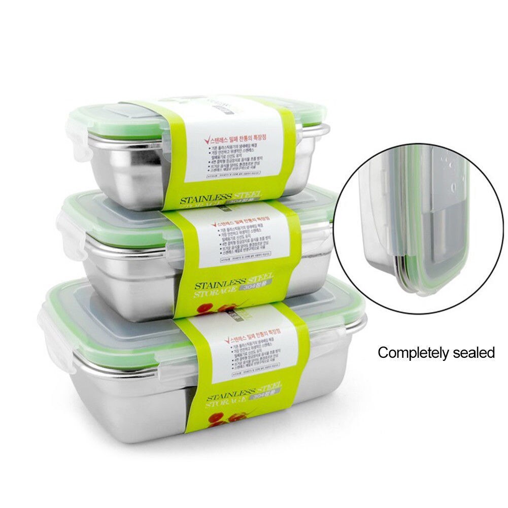 US Stainless Steel Thermal Insulated Lunch Box Bento Food Container Layer Storag: L