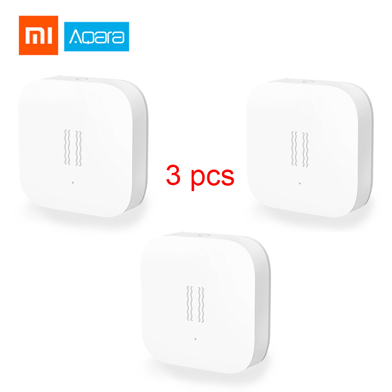 Xiaomi Aqara Zigbee Shock Sensor Mijia Aqara Smart Motion Sensor Vibration Detection Alarm Monitor Smart Aqara Sensor MiHome App: 3pcs Shock sensor