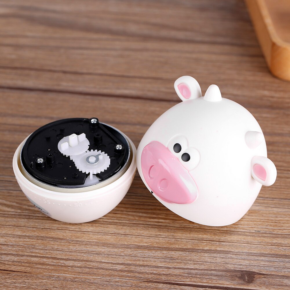 Kitchen Timer Cartoon Cows Bear Kitchen Reminders Timer Mechanical Countdown 55 Minutes Convenient Cooking Supplies Accessories