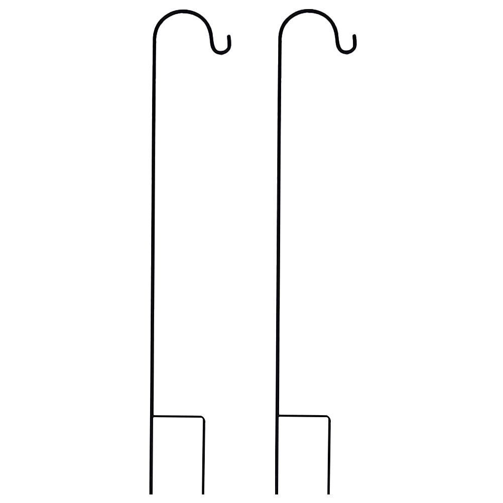Shepherd-Hooks Garden Ground Plant Stand Lantern Stake Outdoor Plant Hangers For Flower Basket Plant Hook Garden Stake Outdoor: 2PCS 90X10X0.8cm