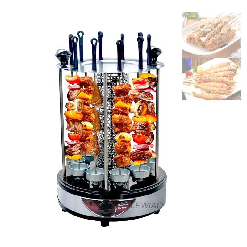 Electric Kebab Grill Machine Automatic Rotating Barbecue Smokeless Barbecue Tools Smokeless Mutton BBQ Skewers Machine