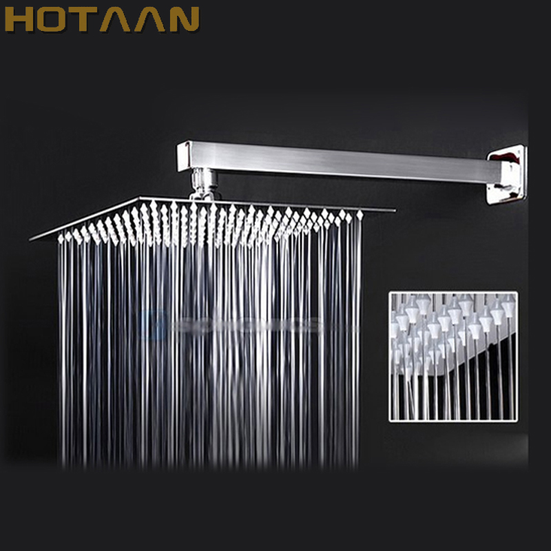 12 inch shower head with arm 300*300 stainless steel head shower with shower arm top water saving rain shower Chuveiro YT5115-12