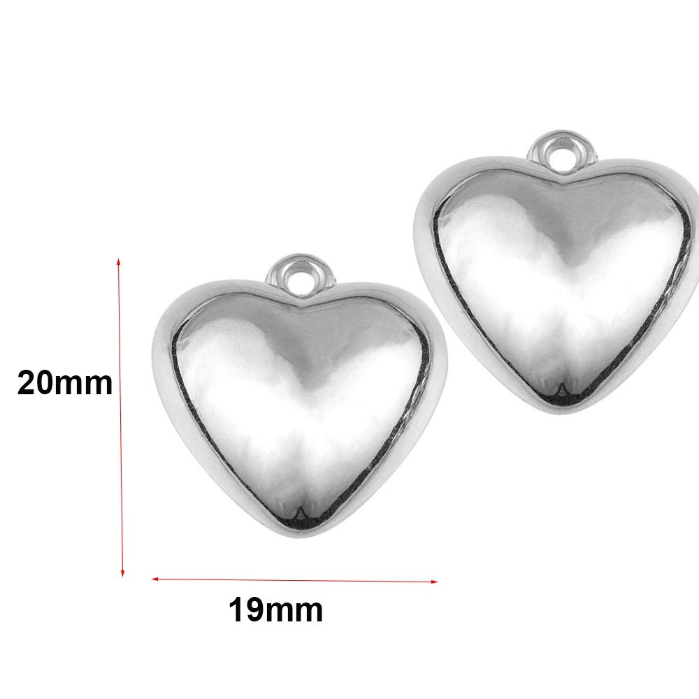 20pcs Heart Cute CCB Loose Beads For Necklace Pendant Heart Star Charms For Jewelry Making Supplies DIY Necklace Spacer Beads: 20x19mm