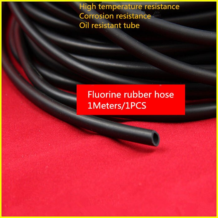 Tuyau En Caoutchouc Fluoré Noir - Diamètre Intérieur 2mm, Extérieur 4mm, 5 M, Résistant Essence, Huile, Haute Température