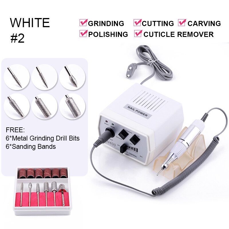 Koskoe Salon Elektrische Nail Boor Machine Apparatuur Set 30000Rpm Nagels Bestand Slijpen Pedicure Nail Art Gereedschap Acryl Gel