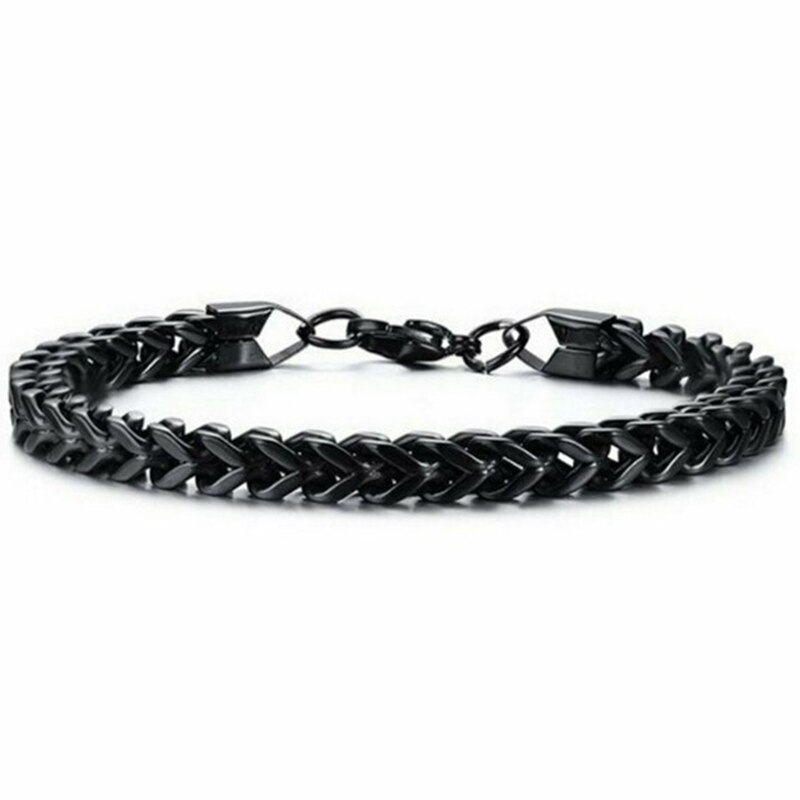 Pulsera de los hombres de acero inoxidable de buena para hombre pulsera hombres de cadena de serpiente en la mano del hombre pulseras de cadena