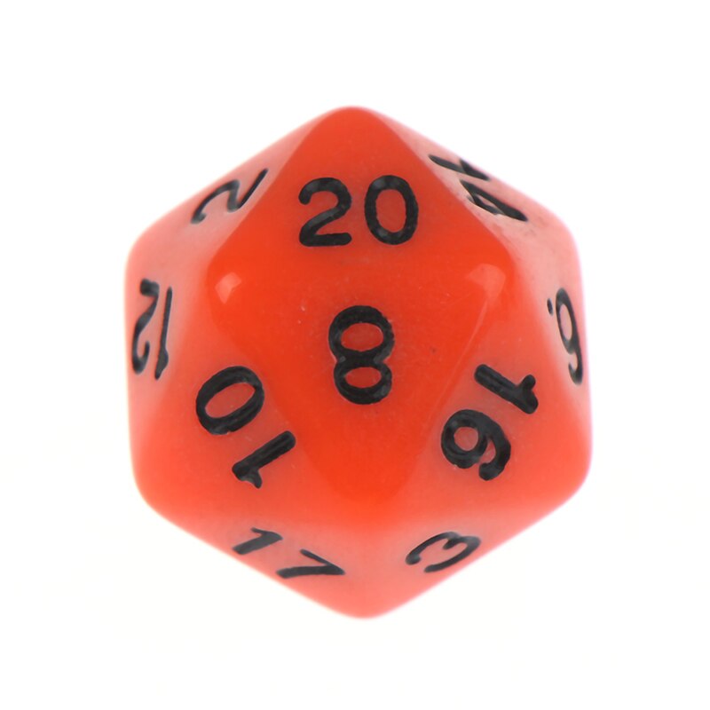 1pc efeito d20 dados para mesa jogo de tabuleiro 20 lados dados cores ricas acessórios do jogo de mesa para o jogo de tabuleiro acrílico dados digitais: OG