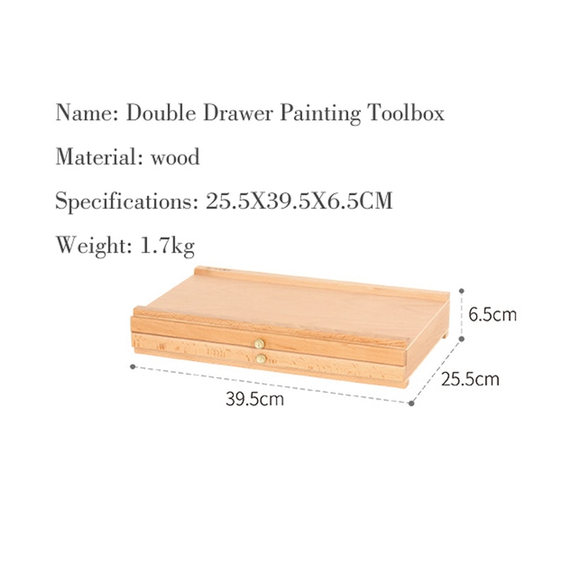 Houten Desktop Draagbare Schildersezel Beuken Schilderen Box Met Double-Layer Lade Voor Schilderen Hardware Art Supplies
