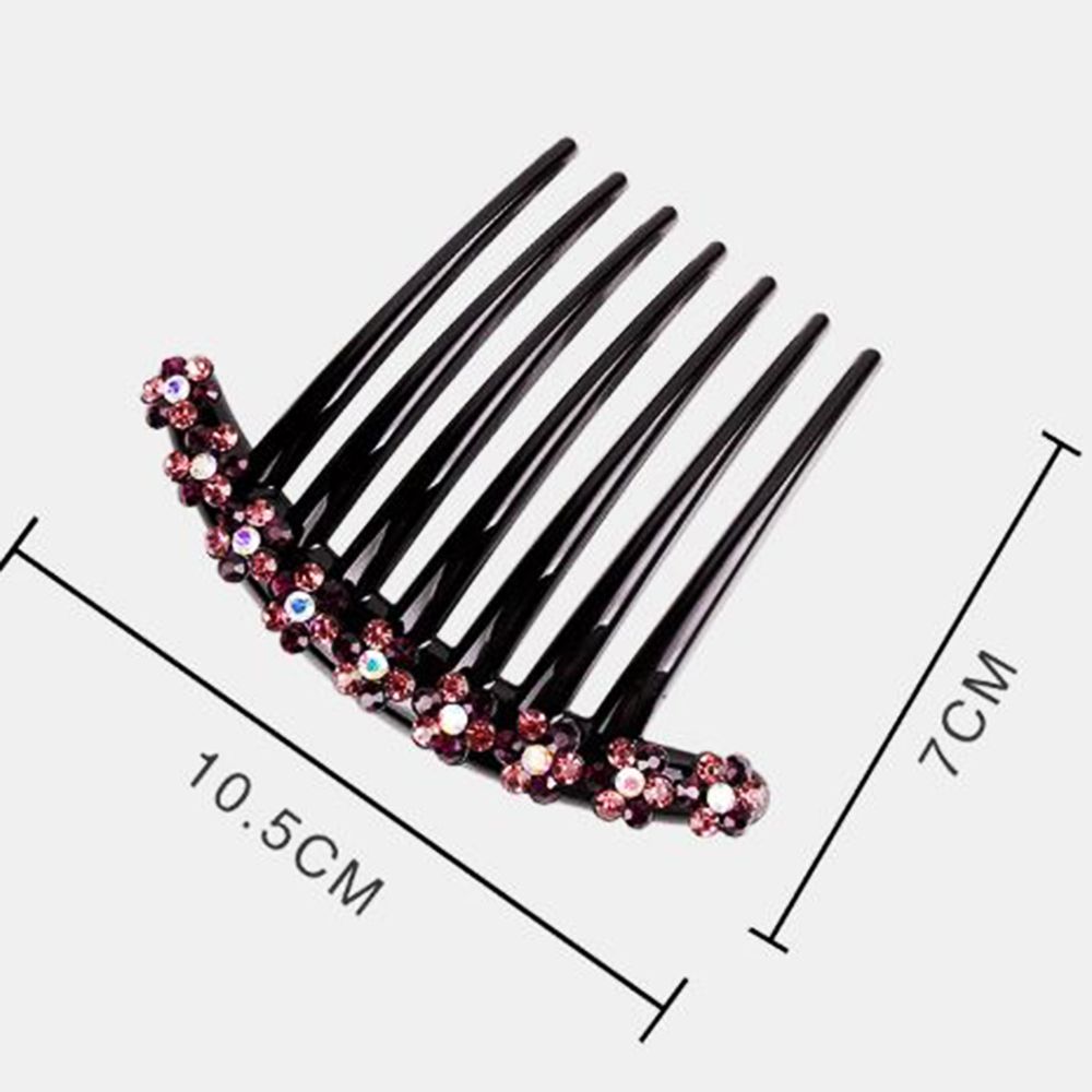 Women Rhinestone Flower 7 Teeth Hair Comb Clip Side Hair Clip Decorative For Girls Hair Styling Clip PIn Accessories