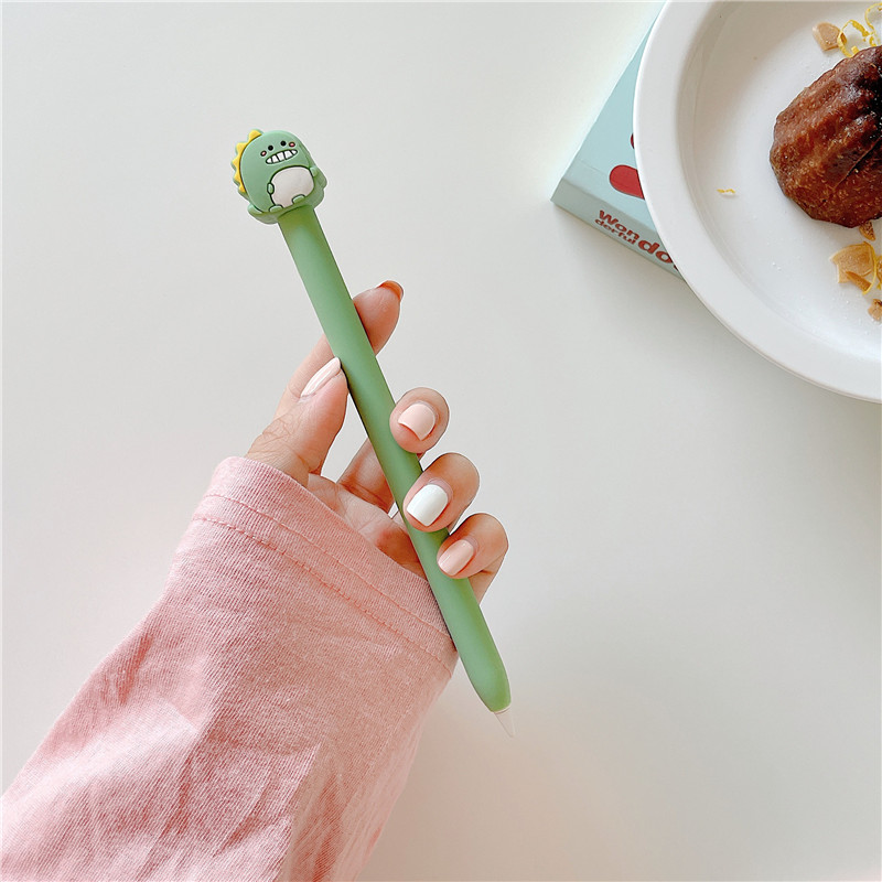 Kawaii Cute Soft Silicone Cases for Apple Pencil 1 2 Gen Case Tablet Touch Pen Stylus Cover Anti-fall for Apples Pencil 1st/2nd: Beige