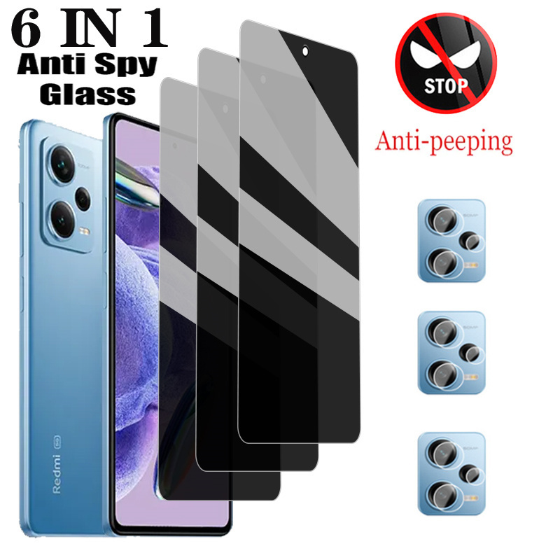 Privacy Screen Protector Pour Redmi Note 12 Pro 5G Anti-Spy Glass Pour Xiaomi Redmi Note 12 Pro 5G Privacy Glass Redmi Note 12 Pro Plus 5G Anti Peeping Film Redmi Note 12 téléphone: Black / Paquet 4