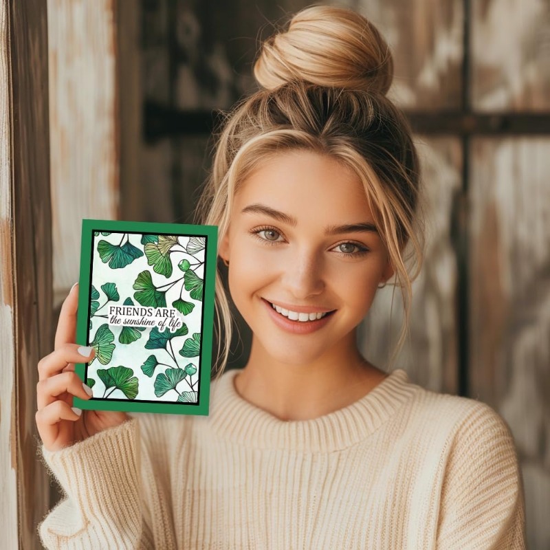 1 hoja de sellos transparentes con texto de bendición de hojas de Ginkgo para hacer tarjetas, sellos transparentes de hojas de otoño, sellos transparentes para bricolaje