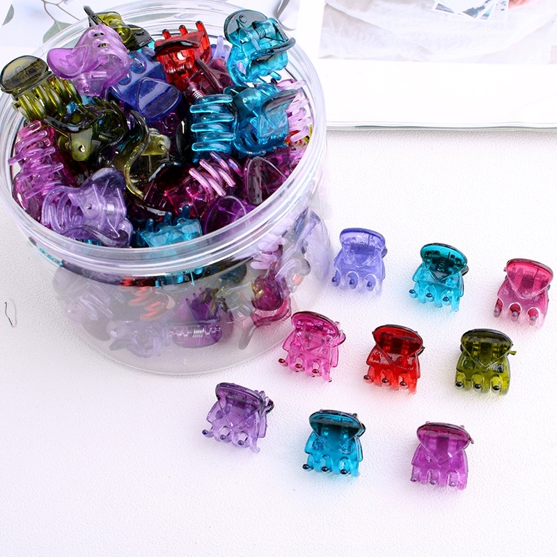 Pinzas en forma de garra para el pelo pequeñas de 1,5 cm para mujeres y niñas, Mini Clips coreanos de plástico transparente negro, horquilla, accesorios para peinados para niños