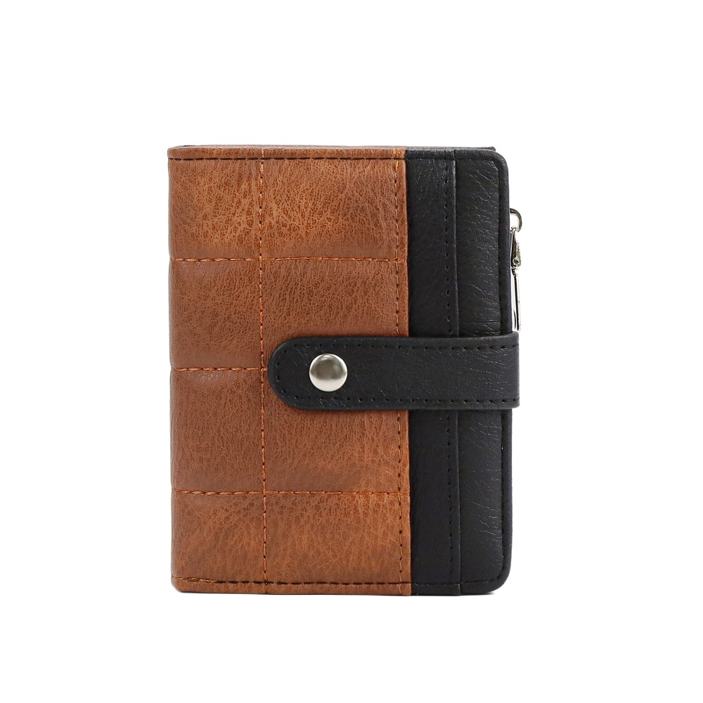 Pochette matelassée de Style coréen décontracté, porte-monnaie étanche, porte-carte de crédit, multi-cartes, sac de voyage en PU: Black