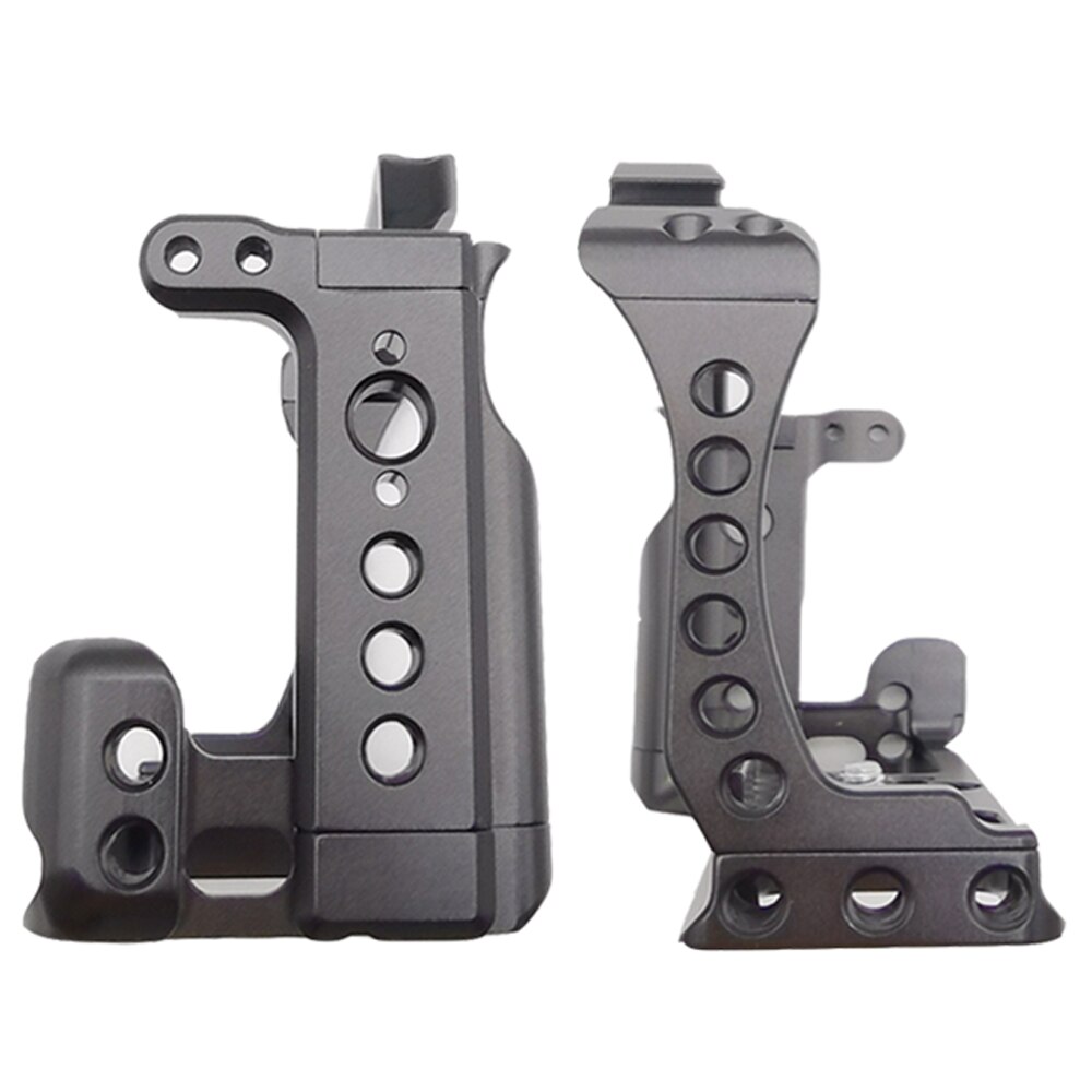 Metal Camera Cage Rig Handle Grip with Cold Shoe Mount 1/4 3/8in Screw Holes for Canon EOS M50/M5 Mirrorless Camera Accessories