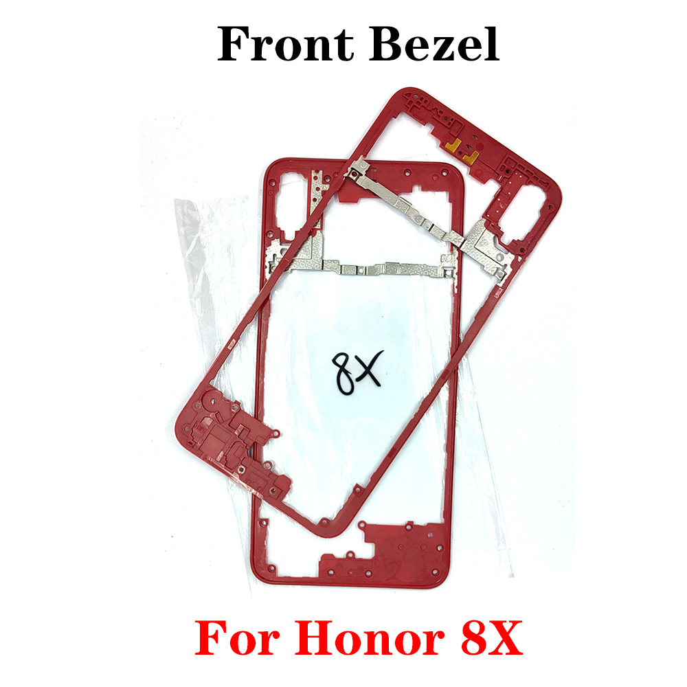 Carcaça dianteira para huawei honor 8x lcd interna moldura suporte carcaça substituição reparo partes: red