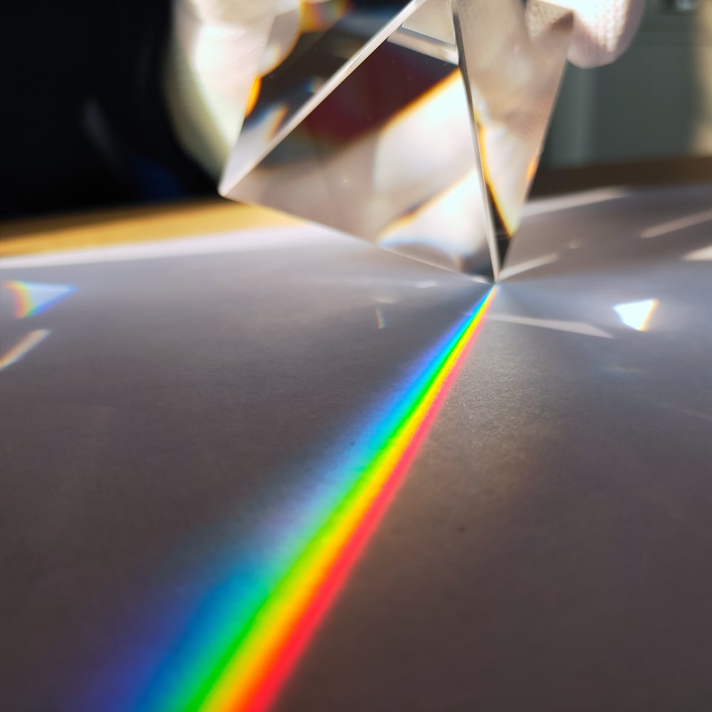 Regenboog Prisma Optische Glas Kristal Piramide 50Mm Hoogte Rechthoekige Piramide Polyhedral Popularisering Wetenschap Studeren Student