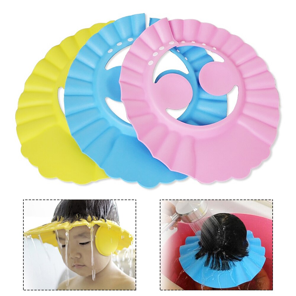 Bébé shampooing casquette lavage cheveux enfants bain visière chapeaux réglable bouclier étanche oreille Protection yeux enfants bonnet de douche chapeaux infantile
