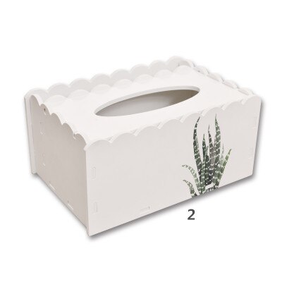 Cfen a'sgrøn plante hjem køkken pvc-træ tissuekasse diy solid serviet holder kasse fjernbetjening container tissuekasse 1pc: 2