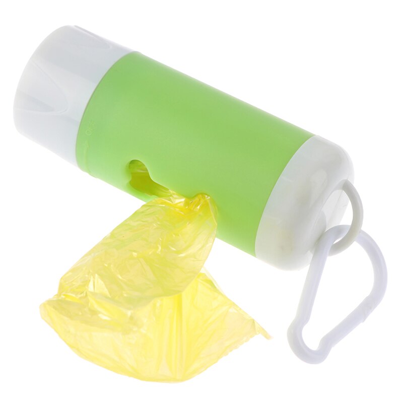 Dispensador de bolsas de caca de perro, dispensador de bolsas de basura ligeras LED, apto para bolsas de basura portátiles, bolsas de caca degradables para mascotas