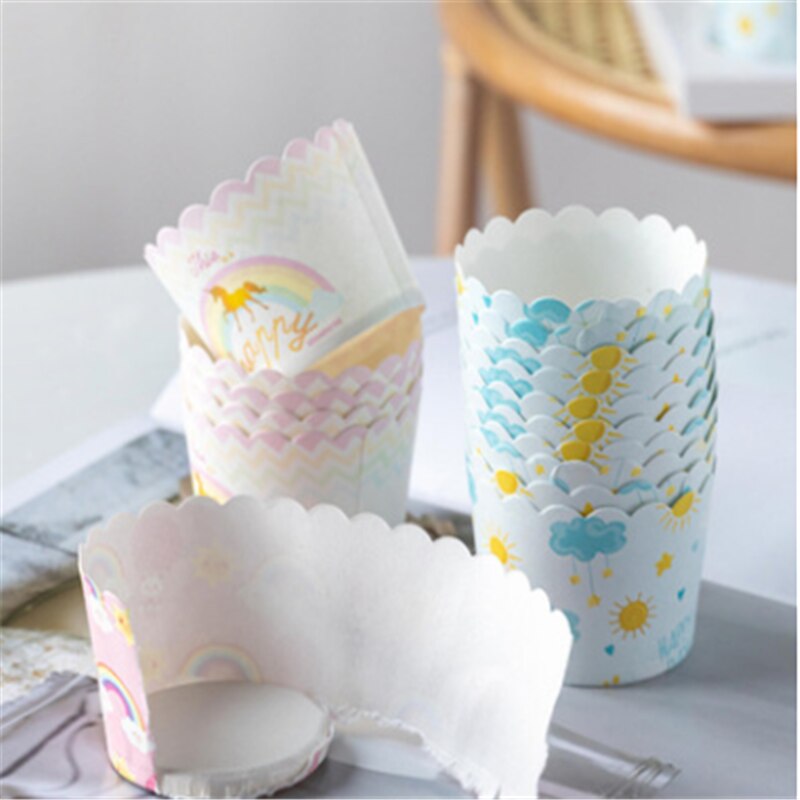 50pcs Rainbow Unicorn Muffin Cupcake Paper Cup For Wedding Unicorn Party Caissettes Cupcake Liner Baking Cup Cake Wrapper Case