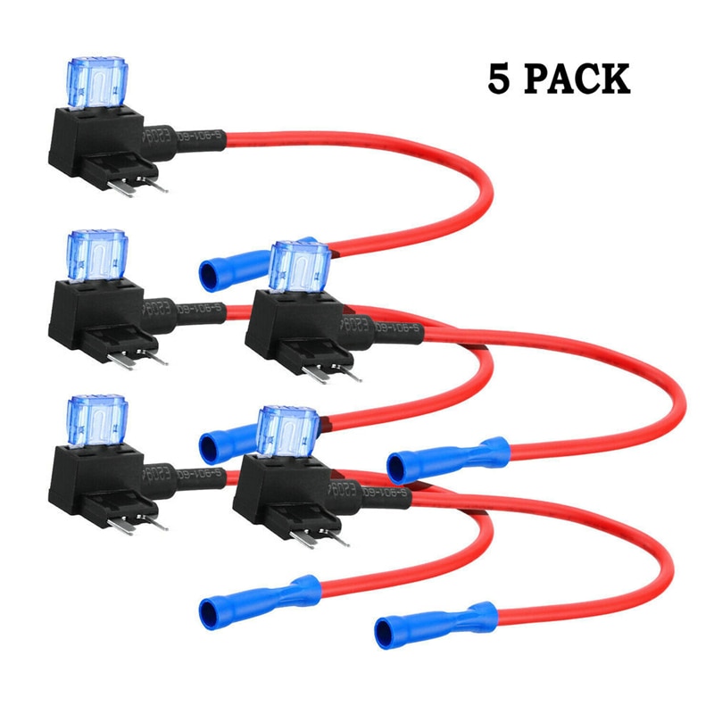 Nilight 10 Portafusibili Add-A-Circuit Mini | Tappo Per Fusibili A Lama ATM/APM Con 10 Fusibili 15A Inclusi | Per Strisce LED, Dash Cam E Accessori Auto