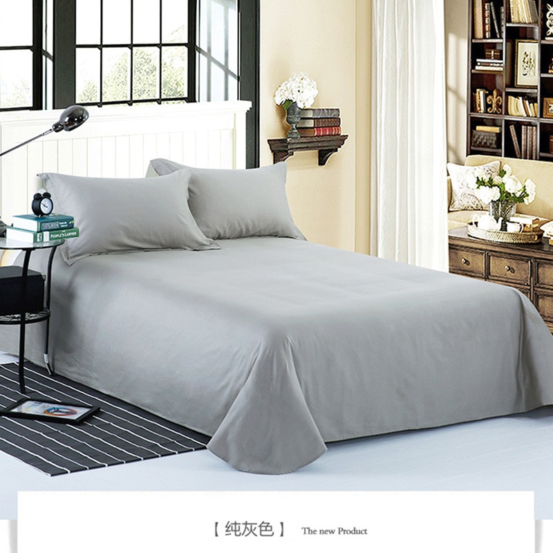 100% Cotton White Color Flat Sheet For Children Adults Single Double Bed Flat Bedsheets XF632-1