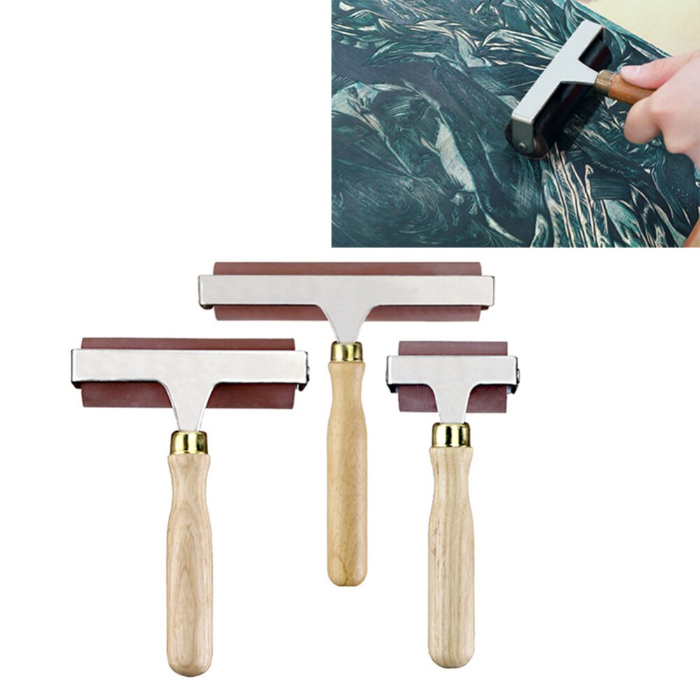 5/10/15cm Heavy Duty Hard Rubber Roller Printing Ink Artists Tool Paint Tool Sets Hard Rubber Brayer Roller for Pri